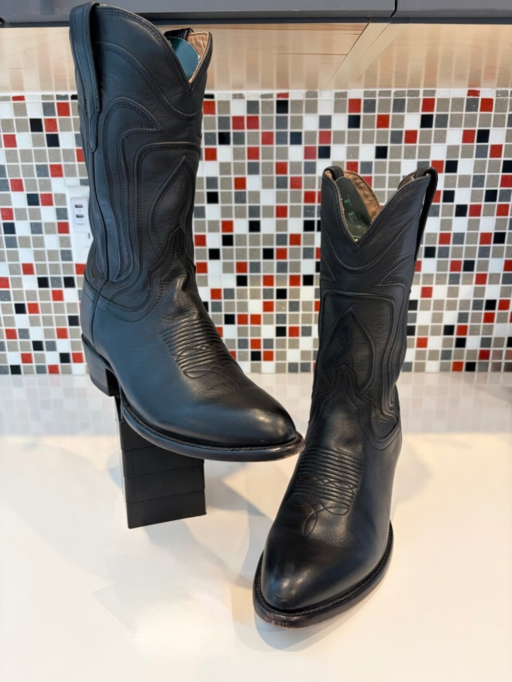 Tecovas Jamie Cowgirl Boot - Midnight Calf Black - 10B - Like New With Box